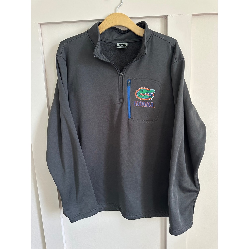 Stadium Athletics Florida Gators Mens XL Quarter Zip Pullover Gray Fleece Jacket